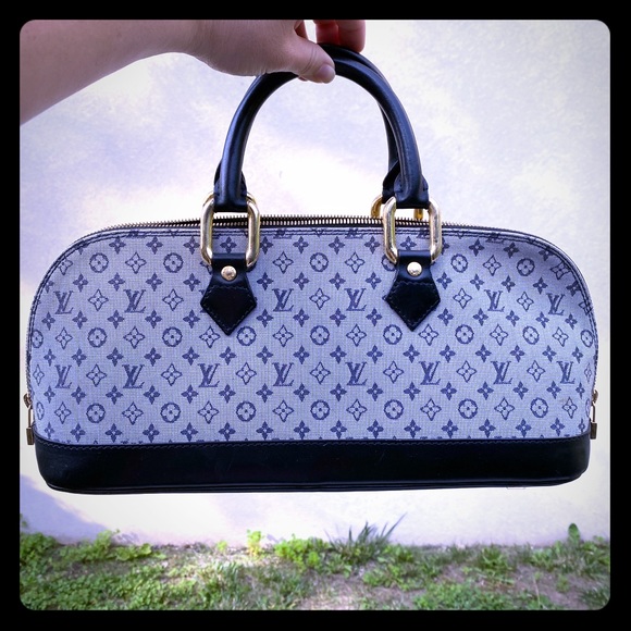 Louis Vuitton Gray Monogram Mini Lin Alma Long Bag - Picture 1 of 10